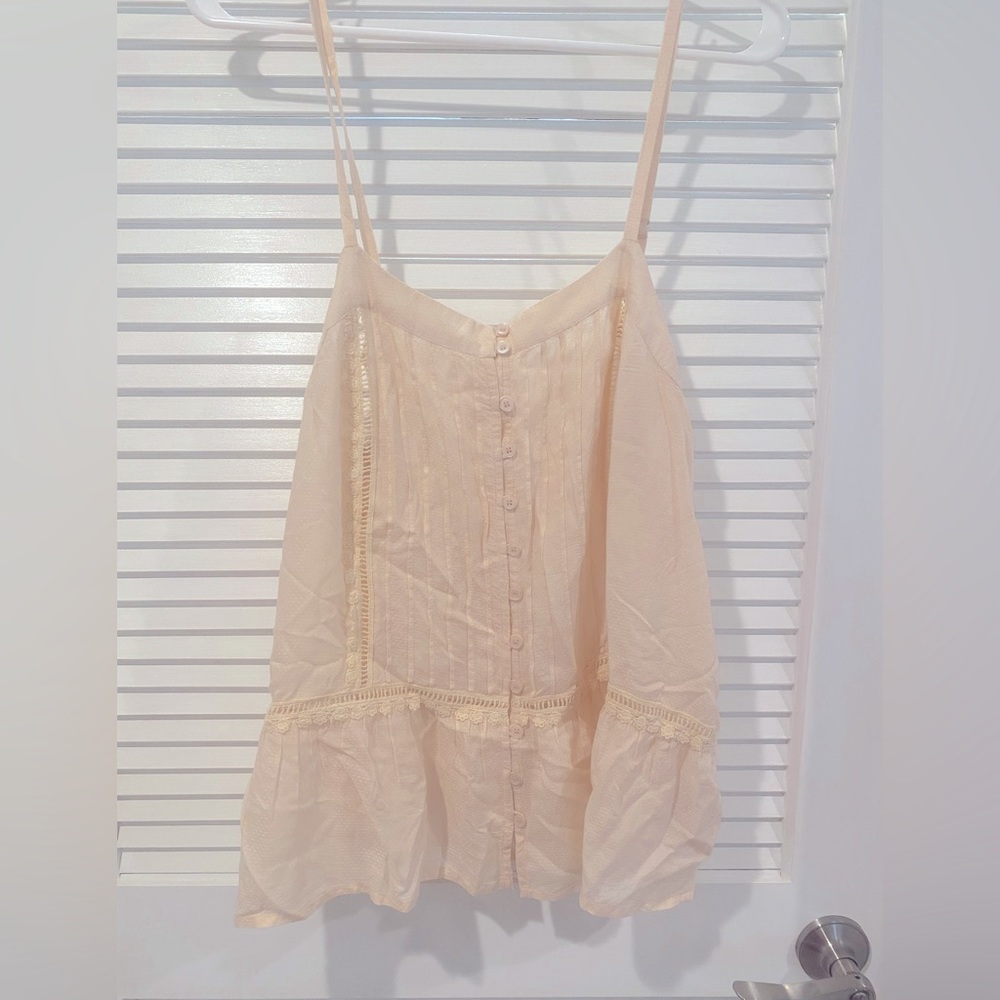 Light pale pink button down camisole